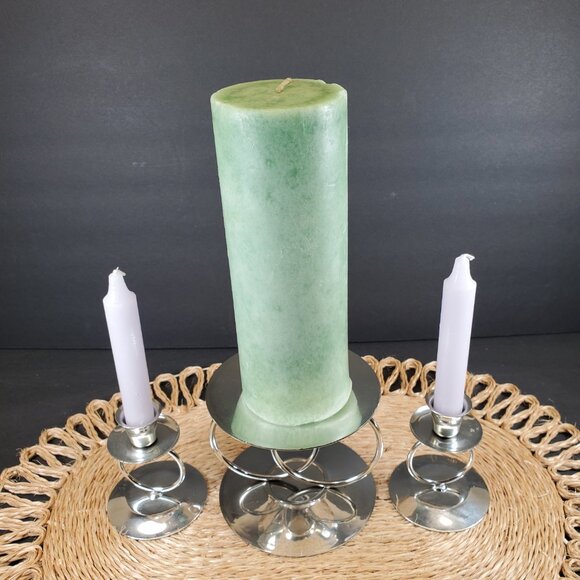 Metal Glow by Galow – Silver Unity Candle Holder Set | Elegant Wedding Ceremony - Picture 4 of 15